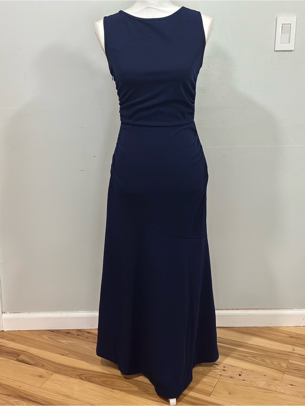 Cider Navy Sleeveless Maxi Dress with Fitted Bodice